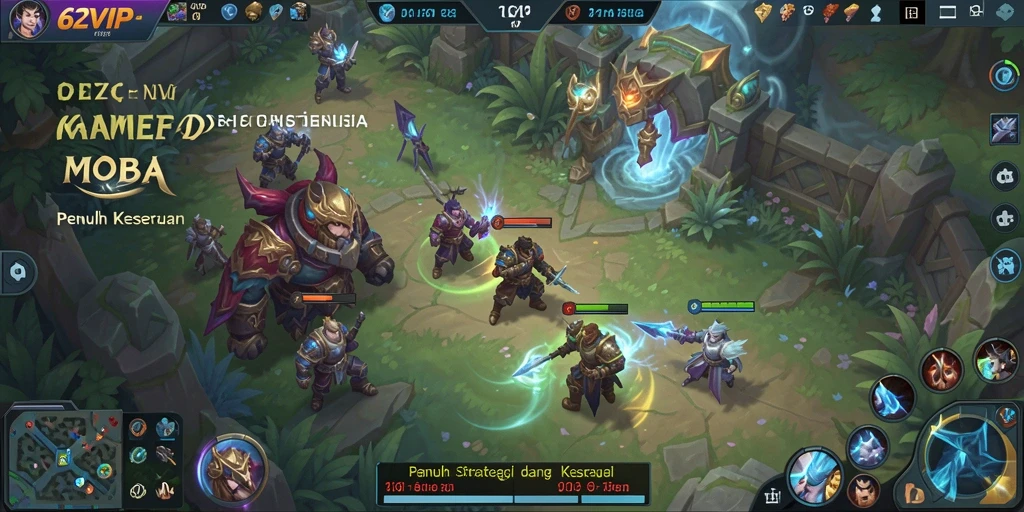 Tampilan menarik dari gameplay MOBA di 62VIP.
