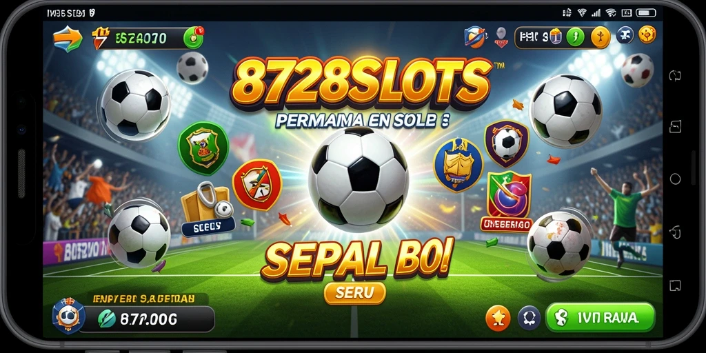 Tampilan gameplay menarik dari 8728SLOTS dengan tema sepak bola.
