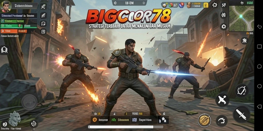 Tangkapan layar menampilkan aksi strategi seru dalam BIGCOR78.