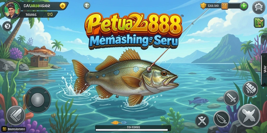 Screenshot gameplay GG288 menampilkan aksi seru memancing ikan di lautan.