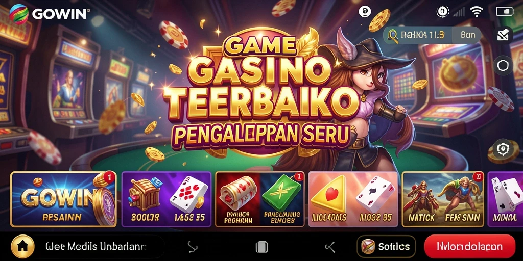 Screenshot <strong>GOWIN</strong> menunjukkan gameplay Kasino yang seru dan menantang.