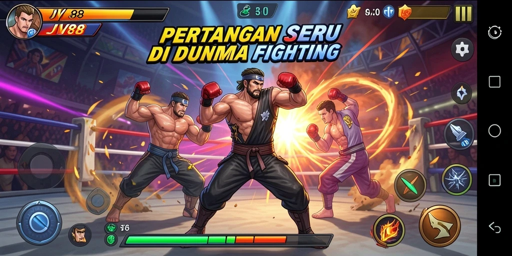Screenshot dari gameplay JV88 menampilkan pertarungan yang menegangkan dan grafis yang memukau.