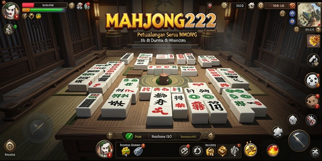 Tampilan aksi seru dalam gameplay MMORPG MAHJONG222.