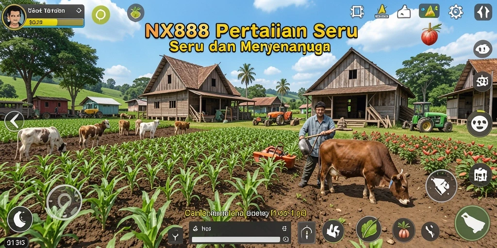 Tampilan pertanian yang rimbun dan penuh warna di NX888.