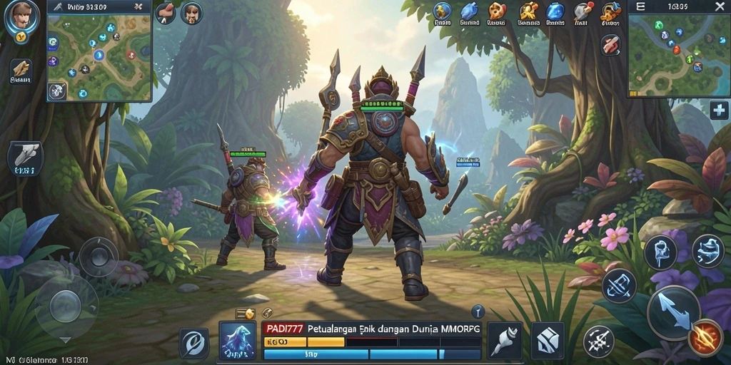 Tangkapan layar utama PADI777 menunjukkan aksi seru dalam permainan MMORPG.