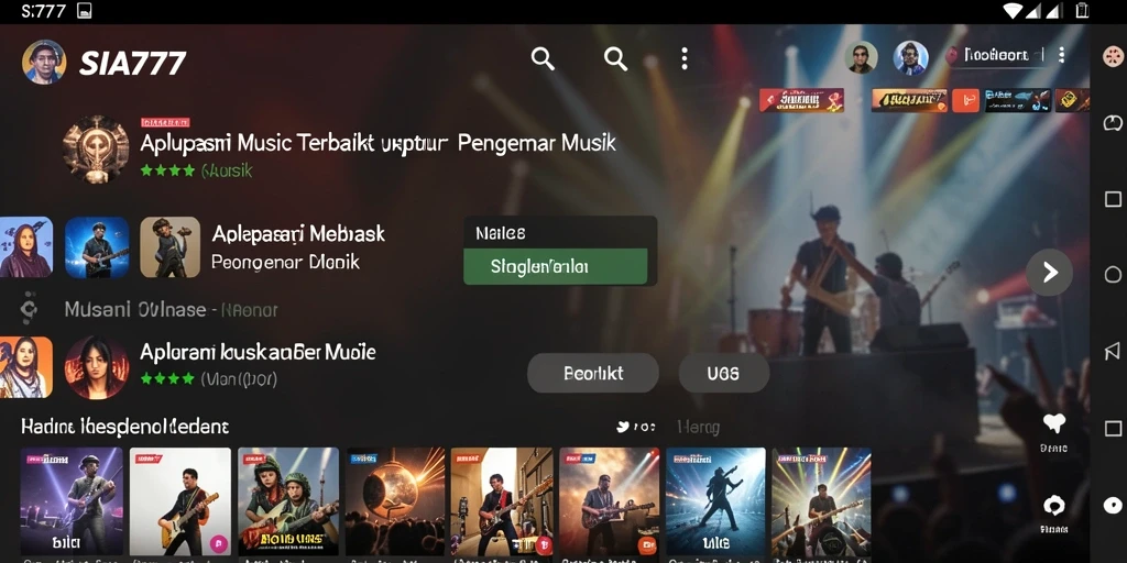 Screenshot gameplay SIA777 menampilkan antarmuka musik yang menarik.