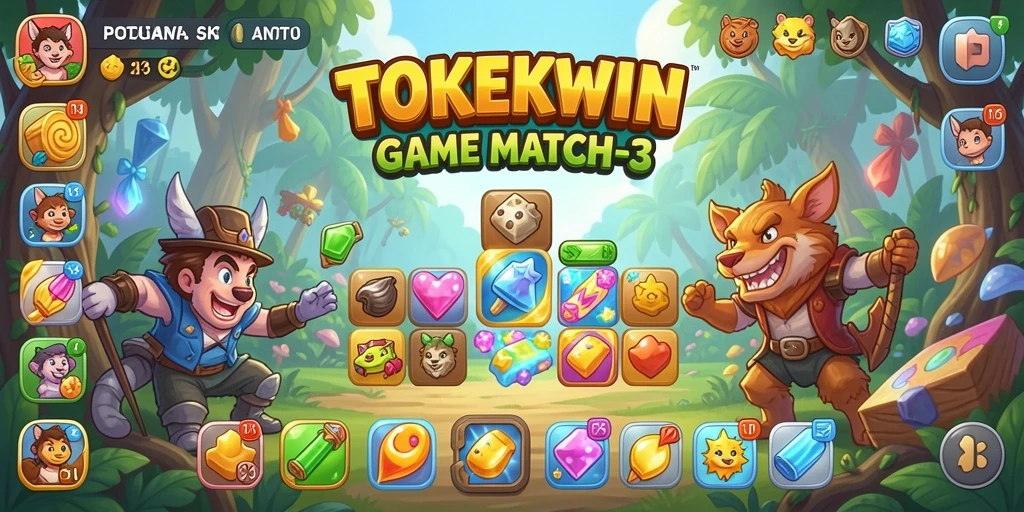 Tampilan gameplay TOKEKWIN yang seru dan penuh warna.